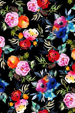 欧美风花卉印花印花华亿平台图片