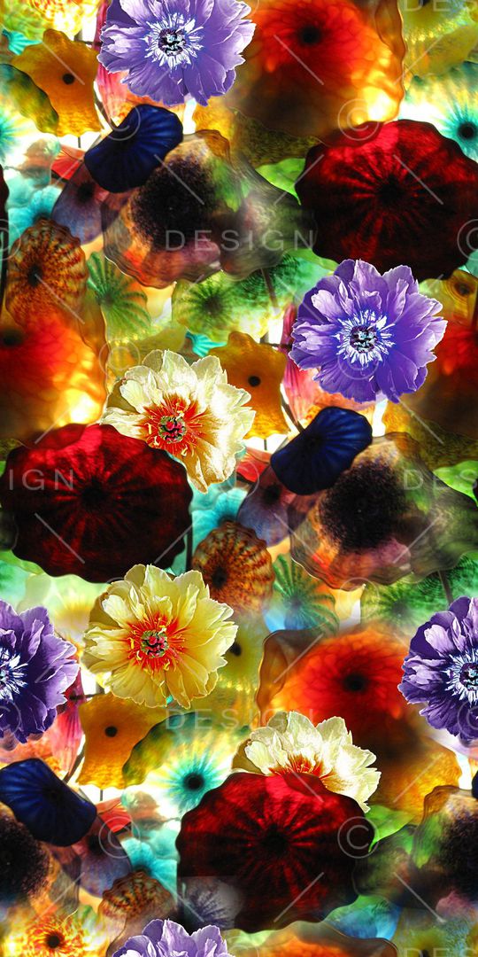 抽象花卉印花华亿平台图片