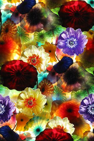 抽象花卉印花华亿平台图片