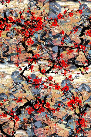 A.I.F时尚香云纱华亿平台印花华亿平台图片