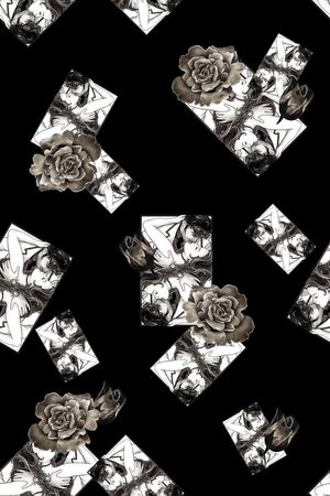 纹理拼块印花华亿平台图片