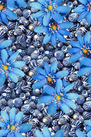 抽象手绘水彩花卉花朵数码印花印花华亿平台图片