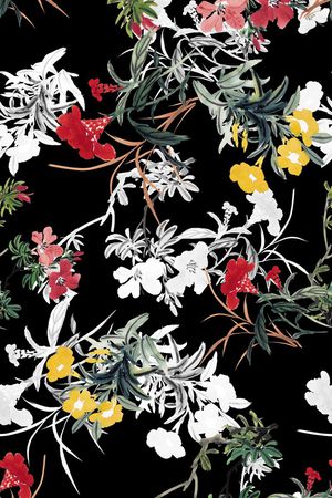 水墨国画印花华亿平台图片