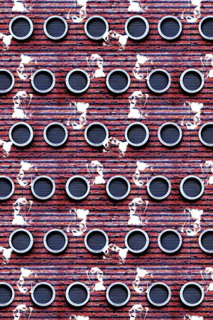 红色砖墙印花华亿平台图片