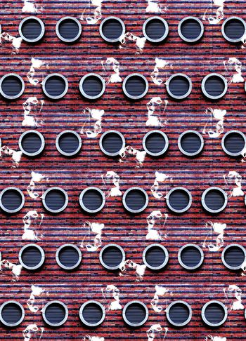 红色砖墙印花华亿平台图片