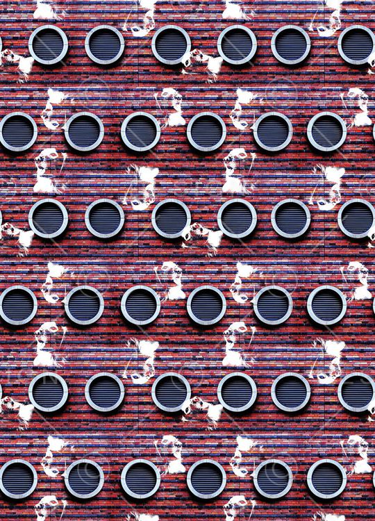 红色砖墙印花华亿平台图片