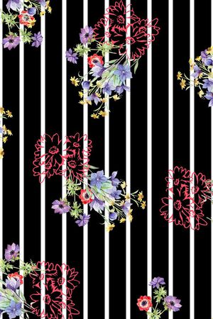 手绘花卉印花华亿平台图片