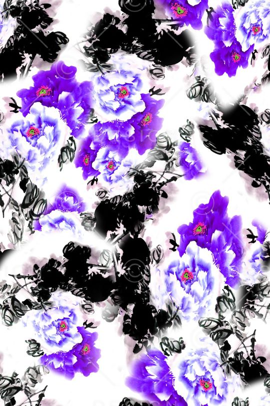 水墨印花华亿平台图片