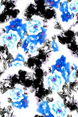 水墨印花华亿平台图片