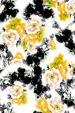 水墨印花华亿平台图片