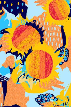 向日葵印花华亿平台图片