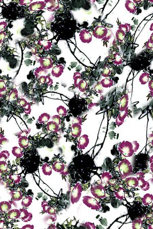 水墨印花华亿平台图片