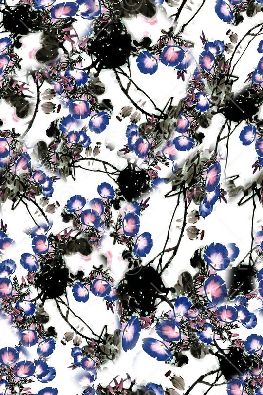 水墨印花华亿平台图片