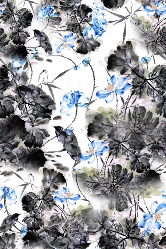 水墨印花华亿平台图片