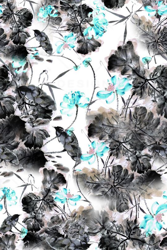 水墨印花华亿平台图片