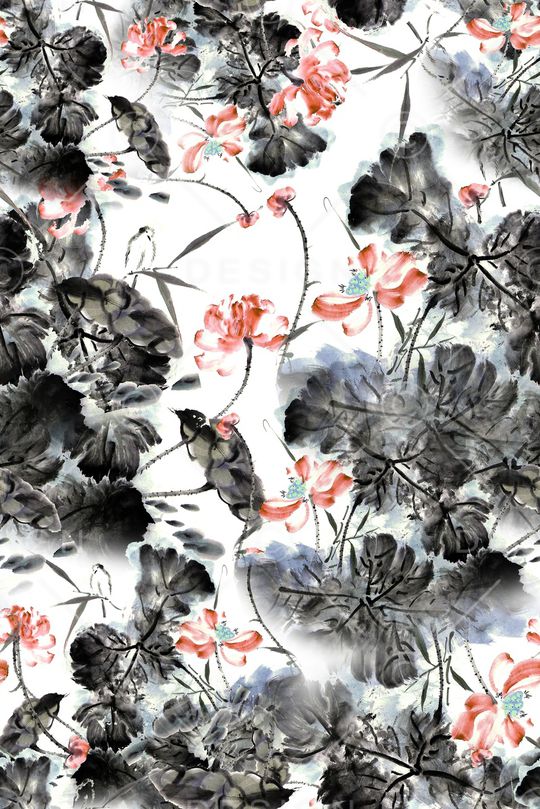 水墨印花华亿平台图片