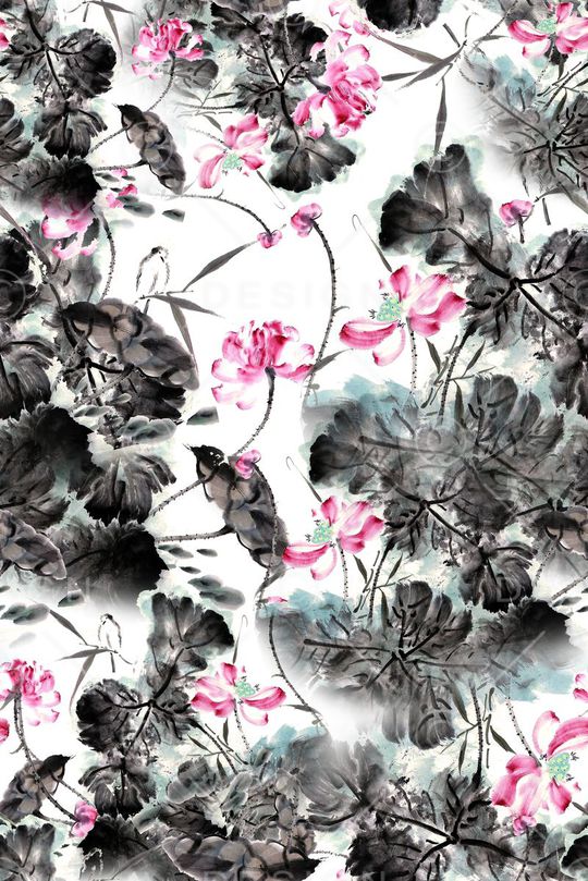 水墨印花华亿平台图片