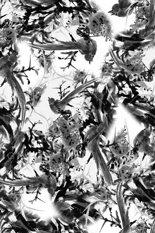 水墨印花华亿平台图片