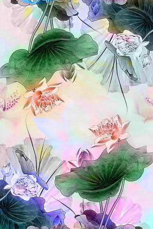 荷花印花华亿平台图片