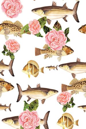 热带鱼印花华亿平台图片