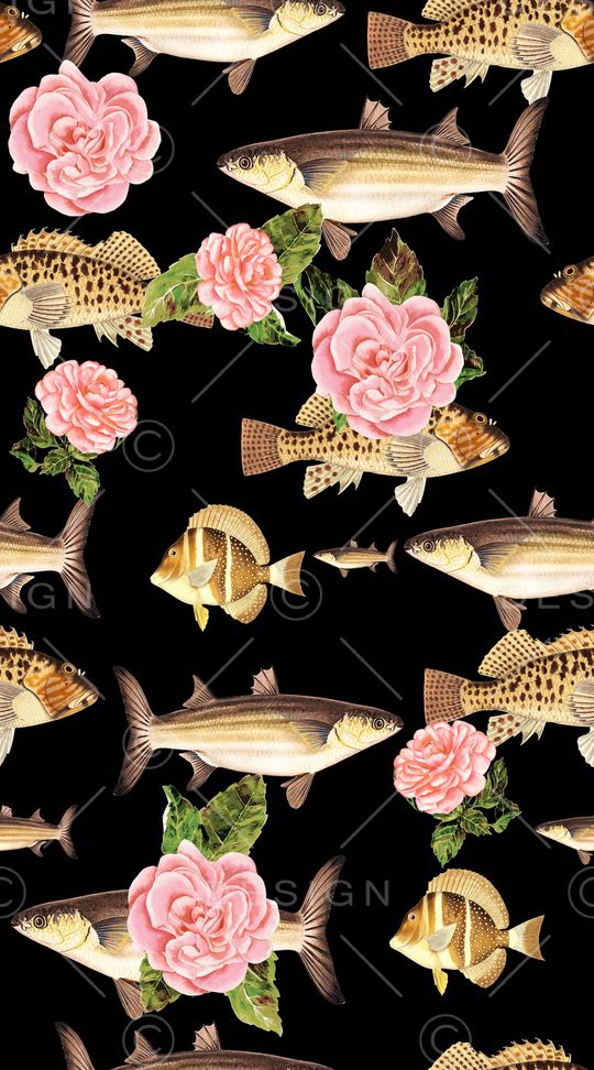 热带鱼印花华亿平台图片