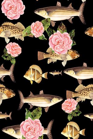 热带鱼印花华亿平台图片