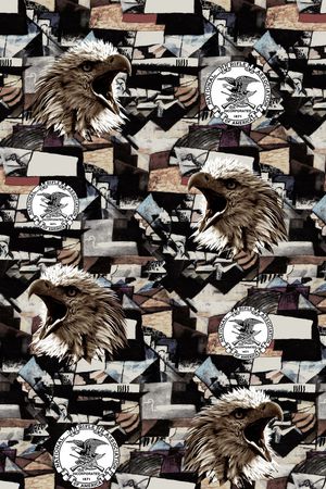 几何拼块纹理印花华亿平台图片