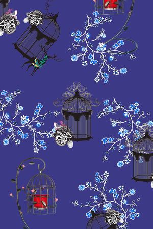 鸟笼印花华亿平台图片