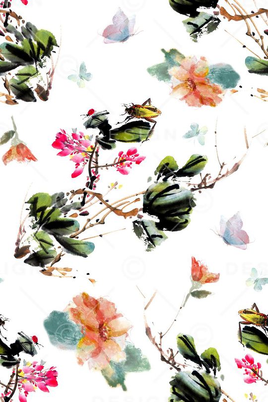 水墨印花华亿平台图片