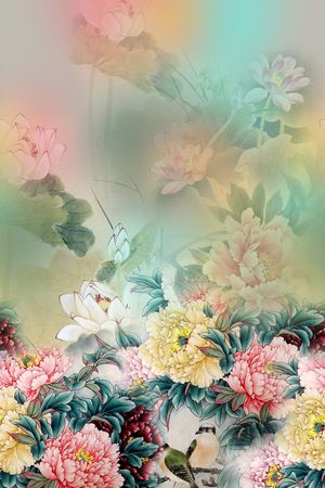 中国风印花华亿平台图片