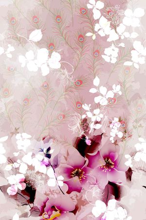 数码花卉类印花华亿平台图片