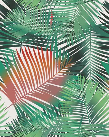 棕榈叶印花华亿平台图片