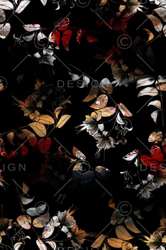 树叶印花华亿平台图片