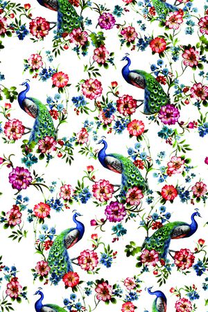 孔雀印花华亿平台图片