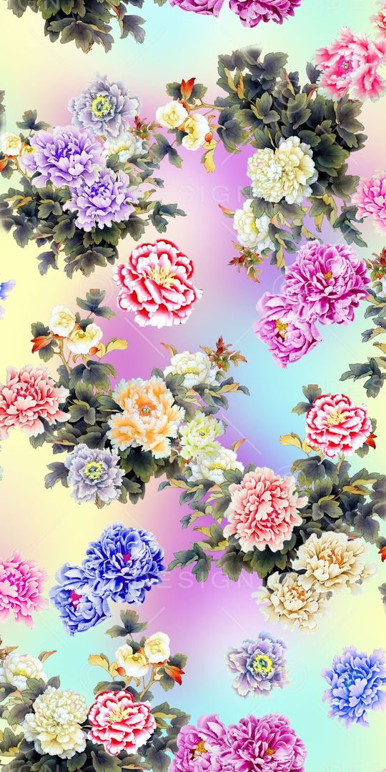 牡丹印花华亿平台图片