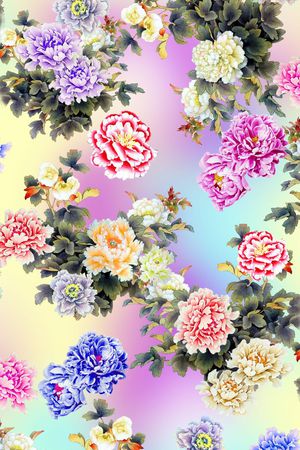 牡丹印花华亿平台图片