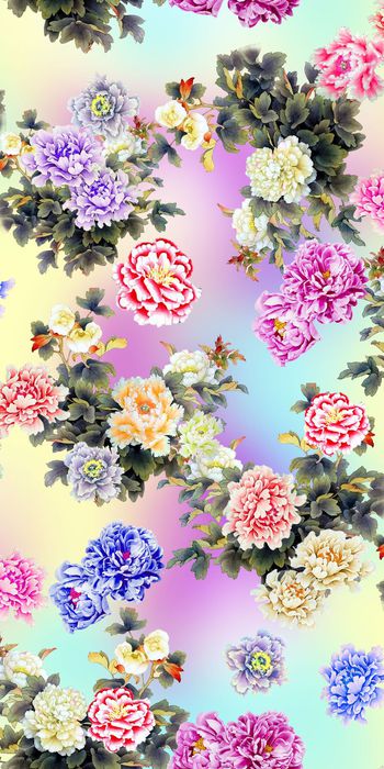 牡丹印花华亿平台图片