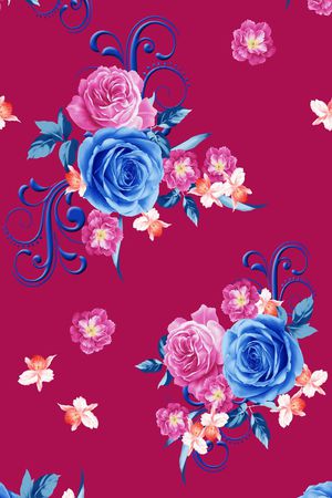 洋阳---花卉印花华亿平台图片