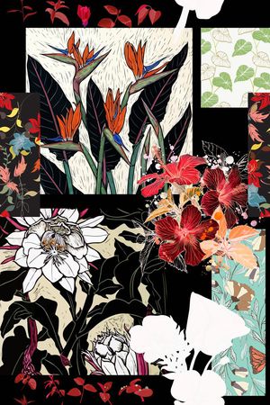 植物纹印花华亿平台图片