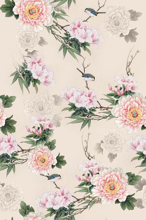 旗袍面料花印花华亿平台图片