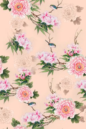 旗袍面料花印花华亿平台图片