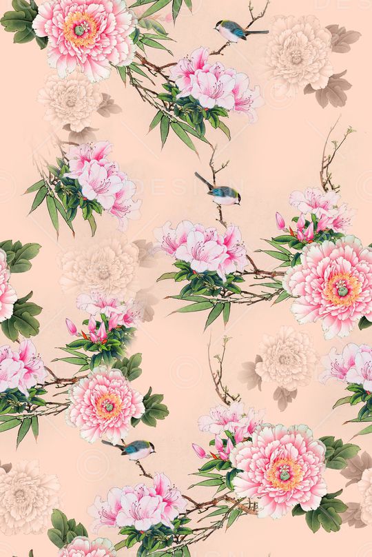 旗袍面料花印花华亿平台图片