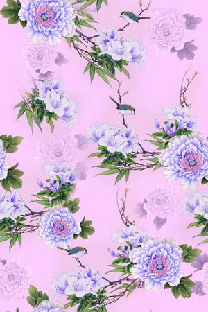 旗袍面料花印花华亿平台图片