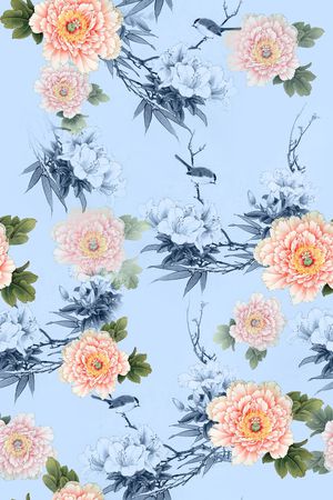 旗袍面料花印花华亿平台图片