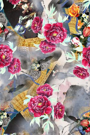 牡丹印花华亿平台图片