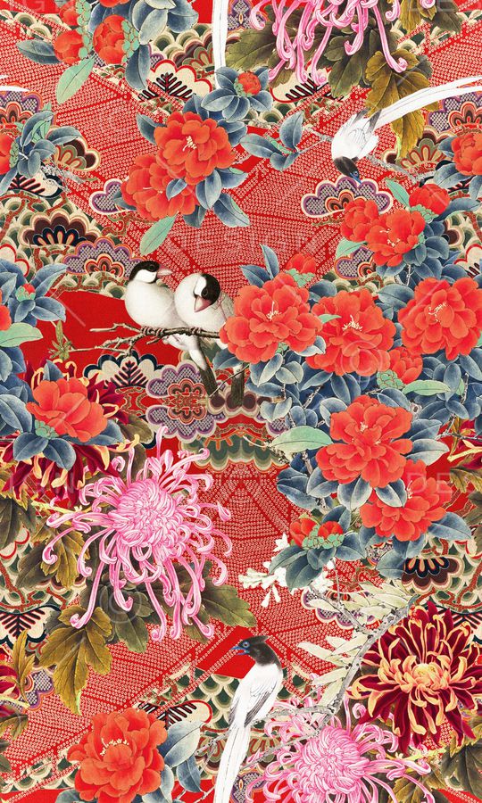 花卉印花华亿平台图片