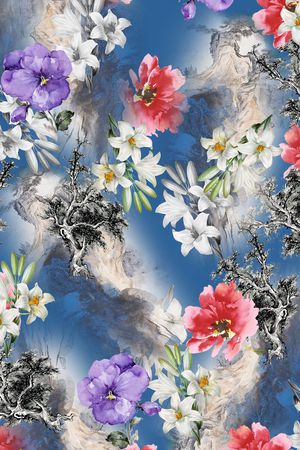 中国风印花华亿平台图片