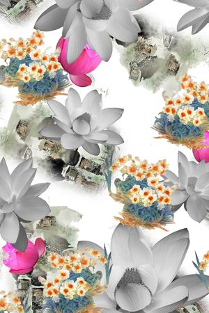 荷花印花华亿平台图片