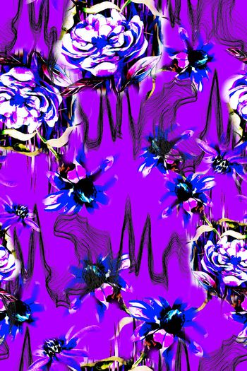 722041-丝线波纹花卉紫