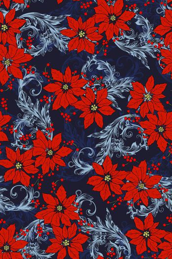 红色花卉印花华亿平台图片